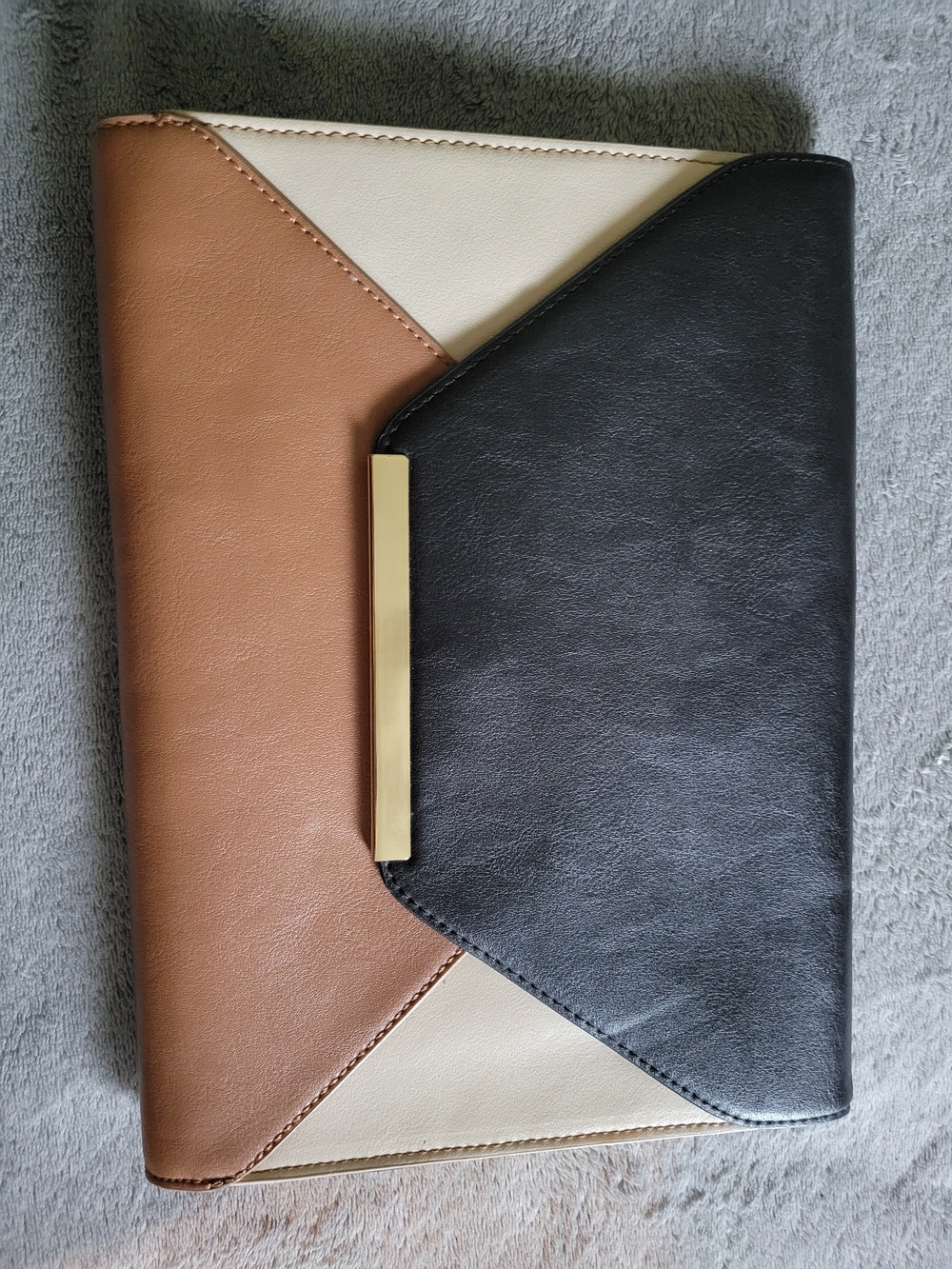 Express Envelope Clutch - Black, Brown & Cream